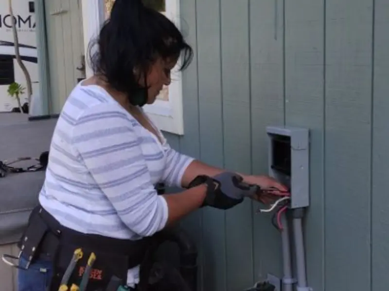 Licensed electrician wiring an exterior subpanel in Gettysburg